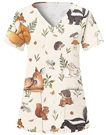 Valentinstag Damen Pflegebekleidung Einfarbig T-Shirt Unisex Top Krankenschwester Krankenhaus Berufskleidung Kittel Damen Berufskleidung Küche