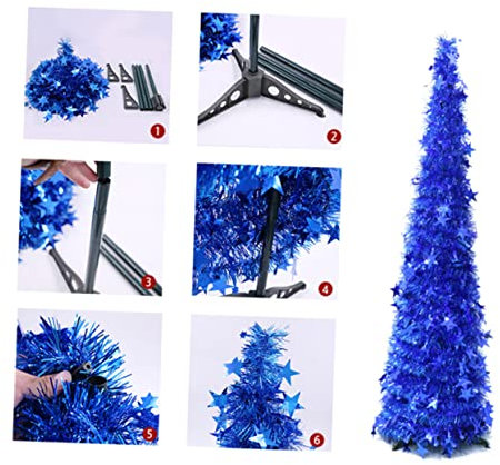 OFFSCH Albero Di Natale in Plastica Pet Pieghevole Telescopico 120 Cm Decorazione Per Casa Feste Di Natale