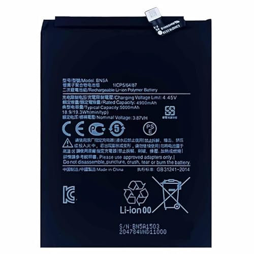 WXKJSHOP BN5A Ersatz Akku Kompatibel mit Redmi 10 Global Poco M3 Pro 5G Redmi Note 10 5G 10T M2103K19I