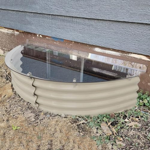 Garvin Basement Window Well Covers, Egress Window Well Cover Outside, Upgraded Heavy Duty Plastic, UV Resistant, Tear-Resistant, Windproof, Waterproof/Only Cover/ (43 L X 17 W)