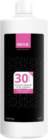 Oxydant 30 Volumen, 1 Liter, mit Arganöl, Iniya Premium-Entwickler, 30 V, 1000 ml, Premium-Oxidationsmittel, extra cremig, 30 Volumen, Oxydationscreme, Premium-Qualität, französische Marke