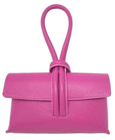 Chicca Borse Borsetta da donna in pelle, borsa a mano pochette (Fucsia)