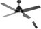 HOMCOM Ventilador de Techo con Luz 46W Ø129 cm Motor DC Ventilador de Techo Silencioso con 4 Aspas Reversibles Mando a Distancia 6 Velocidades y Temporizador para Dormitorio Salón Negro