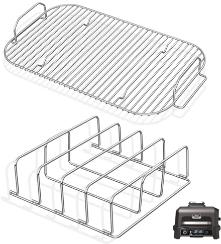 Rib Rack & Roast Smoke Rack for Ninja Woodfire XL OG800/OG900 Series Smoker | Für Ninja OG951 OG850 Pro Connect XL Smoker, Ersatz für Ninja XSKRACKXL & XSKRSTRKXL Rack-Modelle, Edelstahl