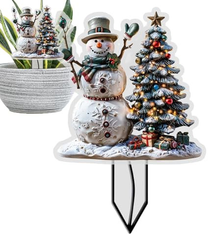 Gartenstecker | Weihnachten Hofschild | 2D Acrylschilder | Gartenstecker Outdoor Dekorationen für Balkon, Garten, Boot, Terrasse