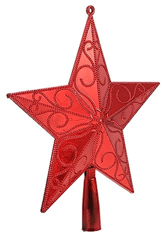 KICHOUSE 1Stk weihnachtsbaumspitze Stern Weihnachtssternverzierung Weihnachtsstern Baumkrone Star for Christmas Tree Christmas Tree Topper Baumwipfelstern Weihnachten Weihnachtsbedarf rot