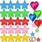 20 Stück Ballongewichte und Bänder, bunte Ballongewichte für Heliumballons, Kunststoff-Ballon-Anhänger, Geburtstag, Hochzeit, Party, Feier, Dekoration (Stern)