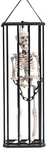 Gefangenenkäfig, Geister-Ornament, beleuchtet, gruseliger Gefangenenkäfig, Geister-Anhänger – saisonale Dekoration, Bewegungsmelder, Witz-Requisite für Esszimmer, Wohnzimmer