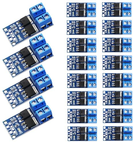 20 Stück FET Trigger Switch Drive Modul,QIQIAZI Dual Triggerschalter Dual-Hochleistungs Switching Driver Modul DC 5V-36V 15A (max. 30A),PWM Regler Panel Treibermodul für MOSFET Arduino