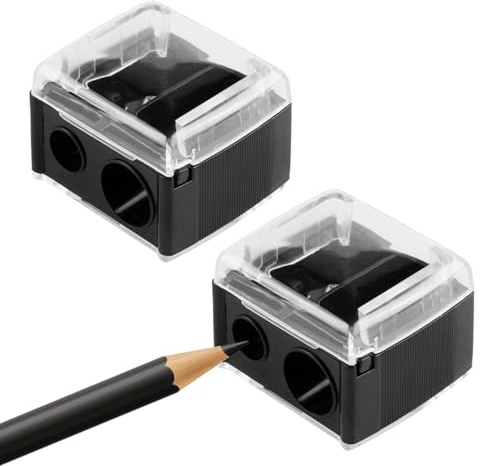 2 Stück Spitzer, Anspitzer Dicke und Dünne Stifte, Kajal Spitzer, Makeup Doppel Spitzer, für Eyeliner, Augenbrauenstift, Lippenkonturenstift