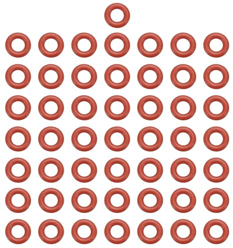 QUARKZMAN 50 Stück O Ring Dichtungsringe 4mm x 8mm x 2mm Gummischeiben Dichtung Seals Gummiringe VMQ Unterlegscheiben für Auto Wasserhahn Hochdruckreiniger Luft Gas Rohr Reparatur, Rot