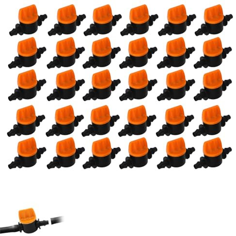 30Pcs Can Connect 4/7 capillary tubes Drip irrigation parts,irrigation system parts for 4mm 7mm Universal Tubing Coupling Valve Mini valve agricultural garden micro spray drip irrigation pipe connecto