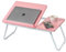 Laptop Bed Table, Bed Desk with Foldable Legs & Cup Slot, Adjustable Trays, Book Holder Notebook Laptop Stand Laptop Tray for Bed,Sofa,Pink