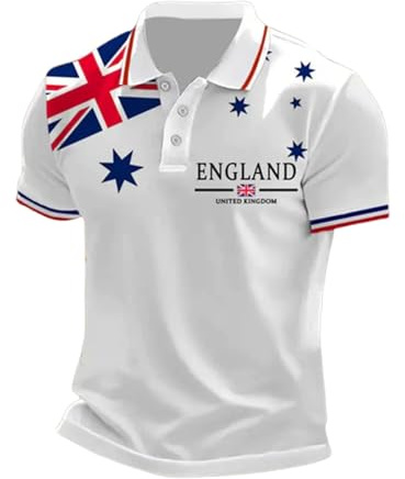 NNGOTD Mens Union Jack Polo Shirts United Kingdom Britain England Flag Print Short Sleeve Collared Button Down Golf Shirt Summer Regular Fit Plus Size T-Shirt Holiday Clothes for Men UK