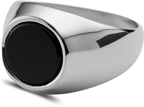 Lucleon by Trendhim Ring für Männer | Edelstahl | PVD-Beschichtung & polierte Oberfläche | Dänisches Design | D-Form | Verschiedene Optionen