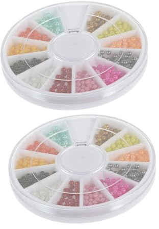 STOBAZA Nail Beads Colors Caviar Beads for DIY Crafting Nail Art Decorative and Splarkly Sequin Designs