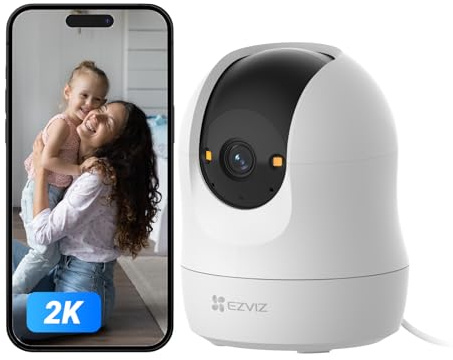 EZVIZ WiFi Wired Smart Security Camera Indoor, 2K 3MP Pan Tilt, C6N G1 | Human Motion Detection, 360° Coverage, 2K HD Video, Color Night Vision, Privacy Shutter, Auto-Patrol, 512GBStorage