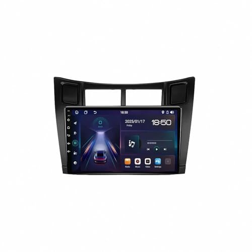 Autoradio Carplay per Toyota Yaris 2007-2012 con Schermo, Radio/Usb/Aux/Fm/Mic/Type-C, Supporta Telecamera Posteriore Autoradio Compatibile, 4 Nucleo 1G+16G