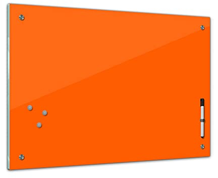 Bilderdepot24 Memoboard 60 x 40 cm | Farben | Orange | abwaschbare einfarbige Glas-Magnettafel mit Halterung Magneten Stift 1301