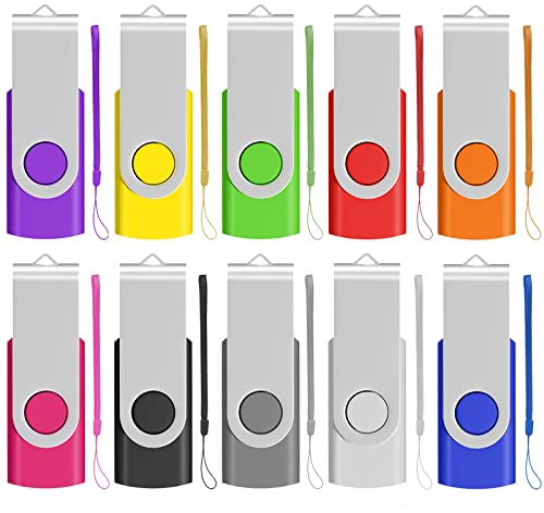 USB Sticks 2GB 10 Stück Speichersticks Drehbar Memory Stick 2 GB 10 Pack DatenSpeicherung Pen Drive Mehrfarbige Flash Laufwerk