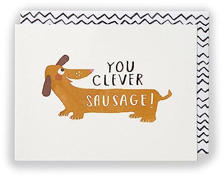 Kindred Glückwunschkarte mit Aufschrift You Clever Sausage, zum Schulabschluss