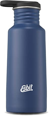 Esbit Trinkflasche Pictor - Edelstahl Trinkflasche mit praktischem Loop Verschluss - 550 ml in Blau