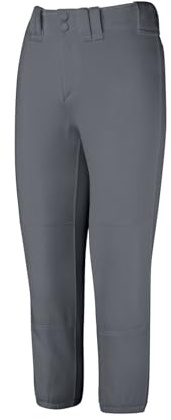 Mizuno Womens Select Belted Low Rise Fastpitch Pants, Dark Charcoal, X-Large US