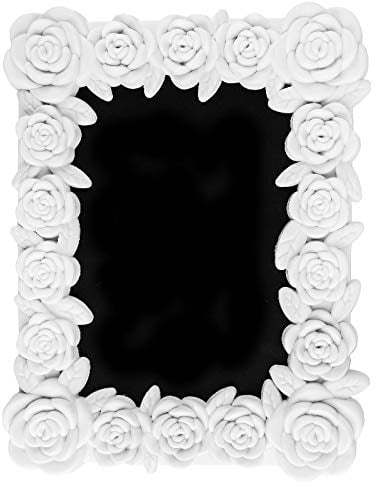 Ideen mit Herz Bilderrahmen mit Relief | Barock-Stil | Fotorahmen zum Bemalen | DIY (Design 05 | 17 x 22 cm | für Fotogröße 10 x 15 cm)