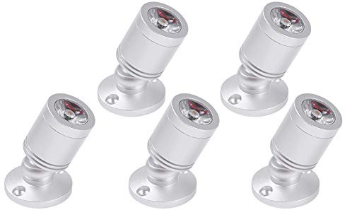 Klein LED Einbaustrahler 5 Stück 3W Mini led spot, 360° Schwenkbar, 230V Aluminium Deckenstrahler Deckenspots für Schrank, Flur, Galerien, Geschäfte