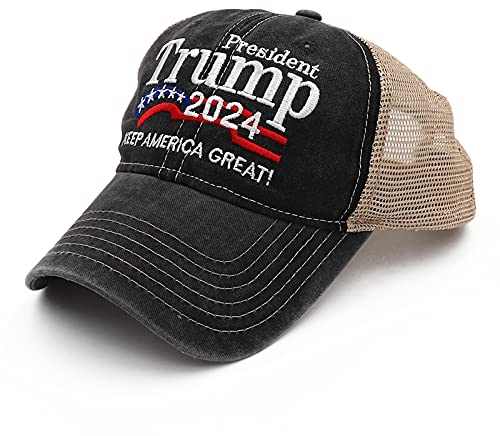 Zebery Trump Cap 2024, Donald Trump Hat 2024 Keep America Great Cap 3D Stickerei Einstellbare Baseball Cap Hut