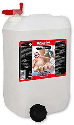 HANDDESINFEKTION Liquid 25 Liter + 1x Auslaufhahn + 1x Dosierspitze Desinfektionsmittel Hand Oberflächen Hände Desinfektion Händedesinfektion Desinfektionsflüssigkeit Oberflächendesinfektion