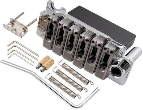 Wilkinson WVS50IIK 52,5mm 2-Punkt Tremolo Bridge Brücke Stahl Saitenreiter Stahlblock für USA/Mexico/Japan/Korea Strat Style E-Gitarre, Chrom
