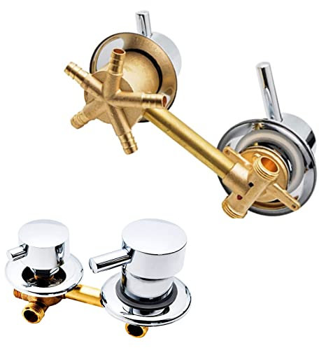 ZAKSEM Mitigeur Cabine De Douche,2/3/4/5 Voies Sortie D'eau Filetage/intubation,Entraxe 10Cm/12,5Cm Mitigeur Laiton Salle De Bain Poli Douche Robinet Cabine (Intubation 5 way 10cm)