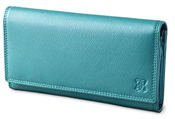 Lakeland Leather Real Leather Large Purse in Teal Green