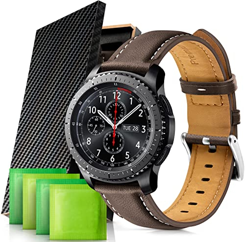 Lederarmband für Samsung Galaxy Watch 46 mm/Galaxy Watch 3 45 mm/Gear S3 Frontier Classic, 22 mm Ersatzarmband
