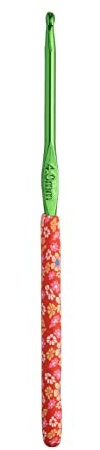 The Quilted Bear Floral Crochet Hooks - Premium Soft Grip Floral Crochet Hook with Ergonomic Polymer Clay Handle (4mm Hook)