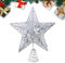 KEYIDO Silver Star Christmas Tree Topper Star for Christmas Tree Metal Xmas Tree Topper for Christmas Decorations Ornaments H 20cm/8Inch W 15cm/6inch