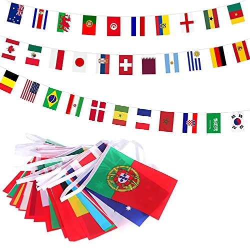 International Flags of the World String Flags Bunting Banner 25M with 100 Country Flags,Commonwealth Games Flags,World Cup Olympics Flags,International World Flag Party Decorations for Garden,Bar