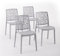 Sillas de resina moderna apilables de polipropileno con fibra de vidrio, para interior, cocina o comedor, exterior y jardín, sillas de restaurante y contract - Anna (4 Sillas, Gris claro)