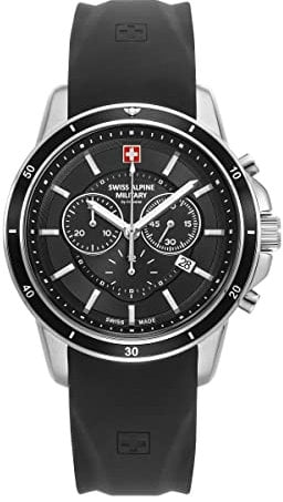 Swiss Alpine Military Herren Uhr Chronograph Analog Quarz 7089.9837SAM Silikon