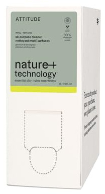 ATTITUDE All Purpose Cleaner, EWG Verified Multi-Surface Products, Vegan, Naturally Derived Multipurpose Cleaning Spray, with Essential Oils, Geranium and Lemongrass, Bulk Refill, 2 Liters