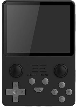 Cawevon RGB20S Handheld-Spielekonsole, 8,9 cm Retro-Videospielkonsole mit 64G-Karte & 15000 Spielen, Open-Source-Spieler für Kinder Erwachsene (Schwarz, 64G)
