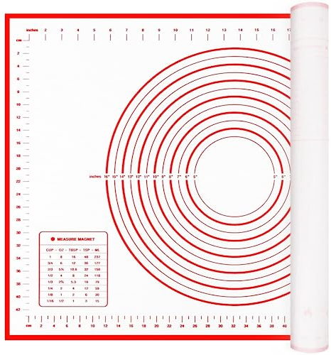 Backmatte Silikon Groß 70x50cm,Teigmatte Silikonmatte Silikon Backmatte für Küche und Backen - Antihaft und Rutschfeste Backunterlage Silikon mit Messmarken