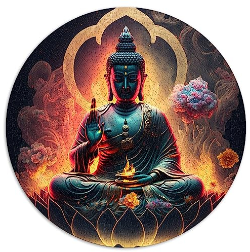 Buddha-Puzzle für Erwachsene, 1000 Teile, Rundes Puzzle, Geschenke (67,5 x 67,5 cm)