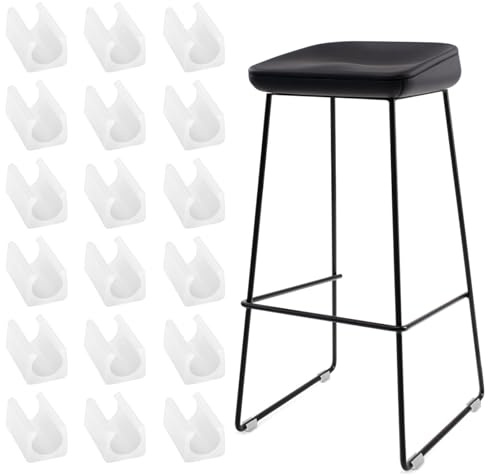 36 unidades cubrepiernas para silla en forma de U para tubos móviles. Almohadillas de tubo para sillas y abrazaderas suaves antideslizantes para proteger muebles para suelos evitan arañazos (14 mm