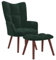 vidaXL Relaxsessel mit Hocker Sessel Fernsehsessel Polstersessel Polsterstuhl Relaxstuhl Loungesessel Armsessel Ohrensessel Dunkelgrün Samt
