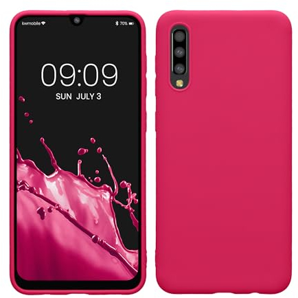 kwmobile Housse Compatible avec Samsung Galaxy A50 Coque - Housse de téléphone Protection Souple en Silicone - Rose Fluo