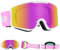 Vgooar Skibrille, OTG Zylindrischen Linse Skibrille mit Verstellbaren Langen Trägern, 100% UV-Schutz Anti-Beschlag Schneebrille für Herren und Damen