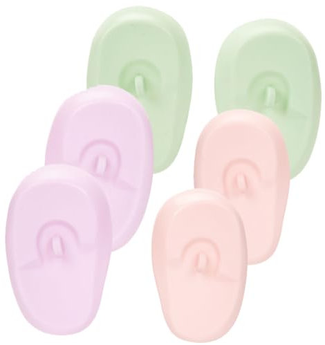 FRCOLOR Lot de 3 paires de protège-oreilles réutilisables en silicone étanche pour la douche, la coiffure, la coloration des cheveux