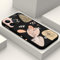 LEECG für iphone 12 Pro Max Hülle Blumenmuster Design Anti Kratzer Weiches Silikon Handyhülle iphone 12 Pro Max 6,7 Zoll-Morandi Schwarz